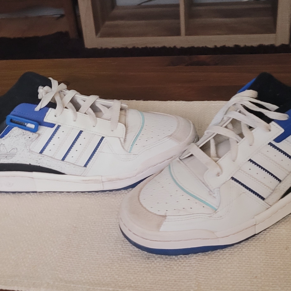 Adidas White and Blue Sneakers